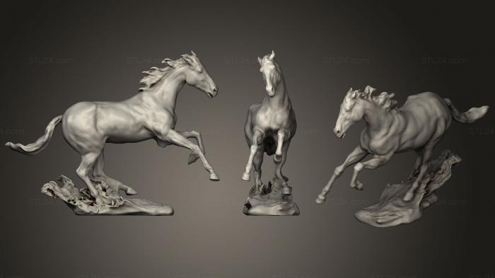 Animal figurines (White Mustang, STKJ_1615) 3D models for cnc